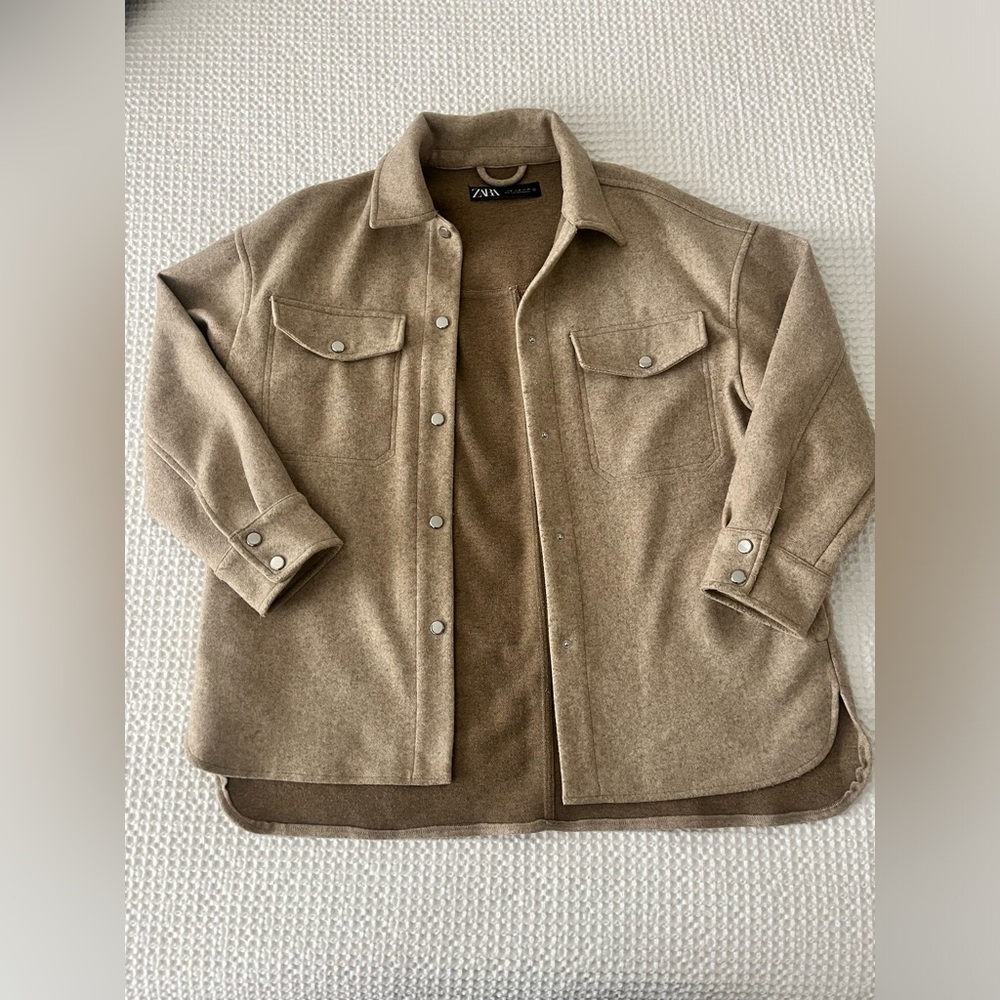 M Zara Shacket, Oatmeal Heather